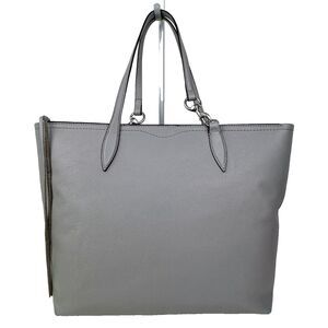 Rebecca Minkoff Sherry Leather Dog Clip Tote Shoulder Bag Zip Top Grey Taupe